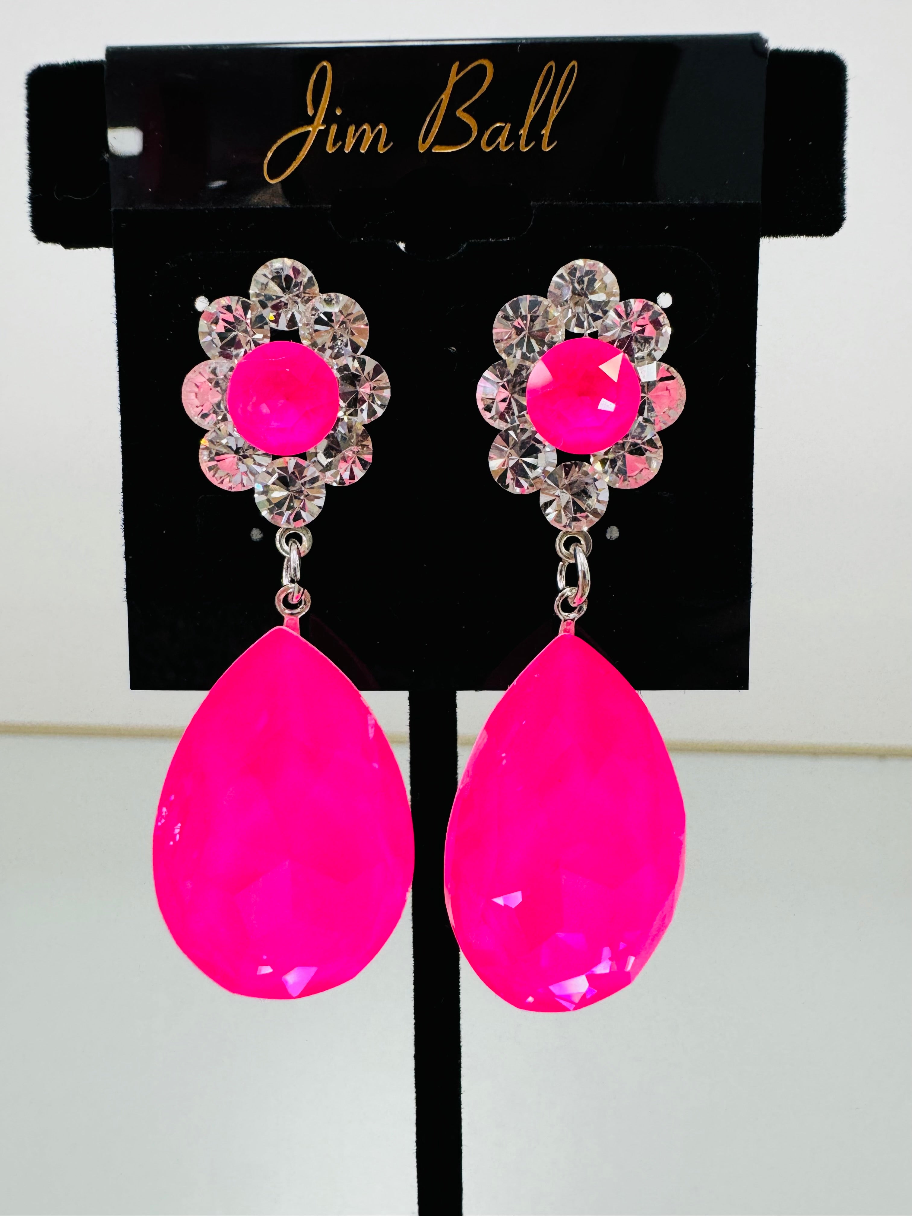 Jim Ball Earrings - Pink