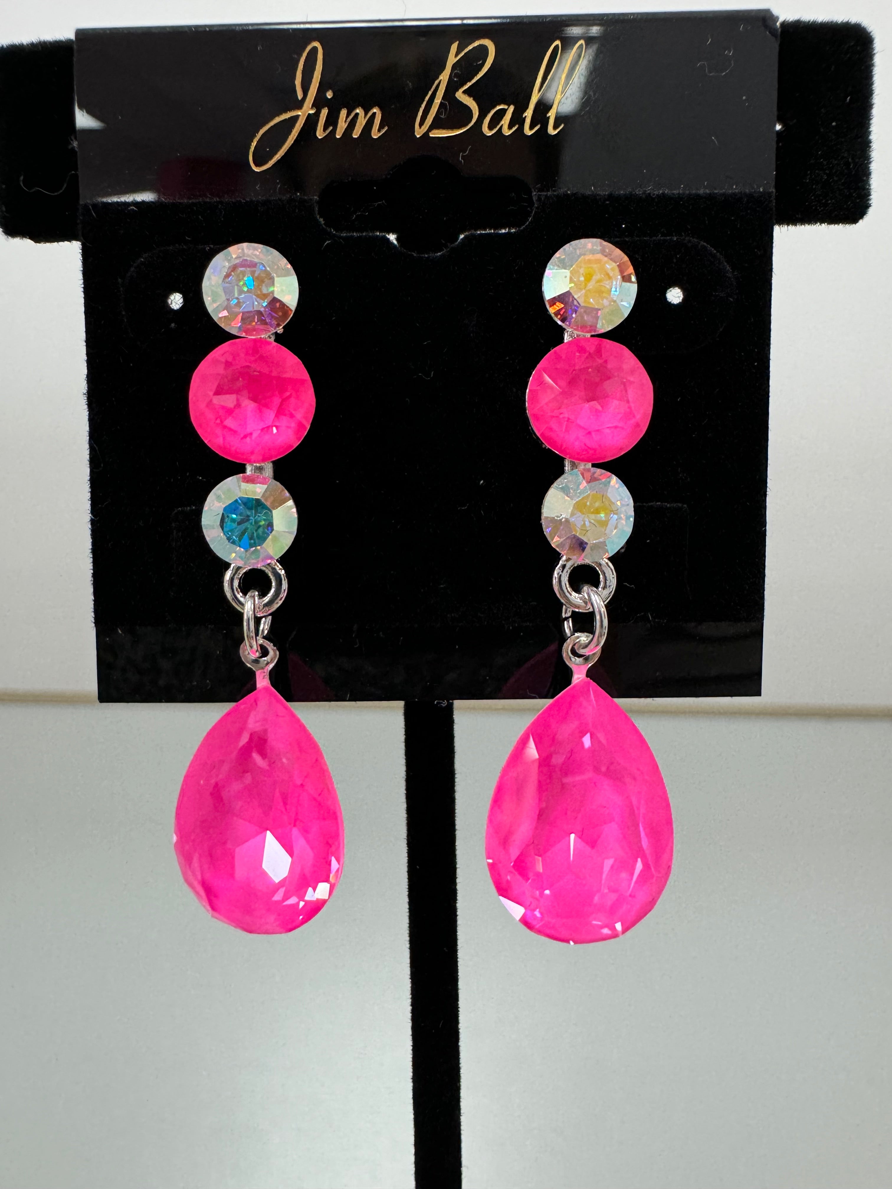 Jim Ball Earrings- Pink