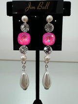 Jim Ball Earrings - Pink