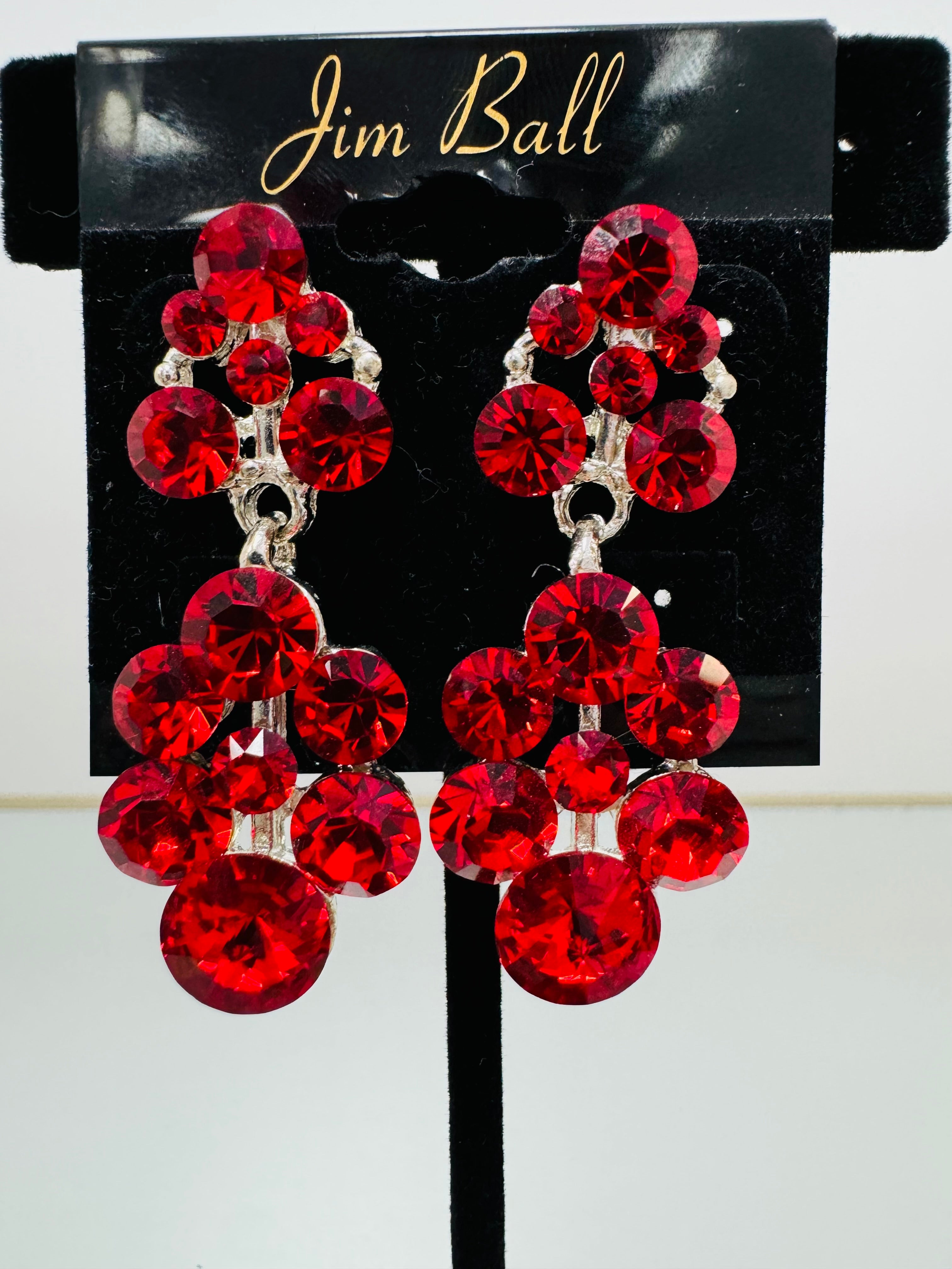 Jim Ball Earrings - Red