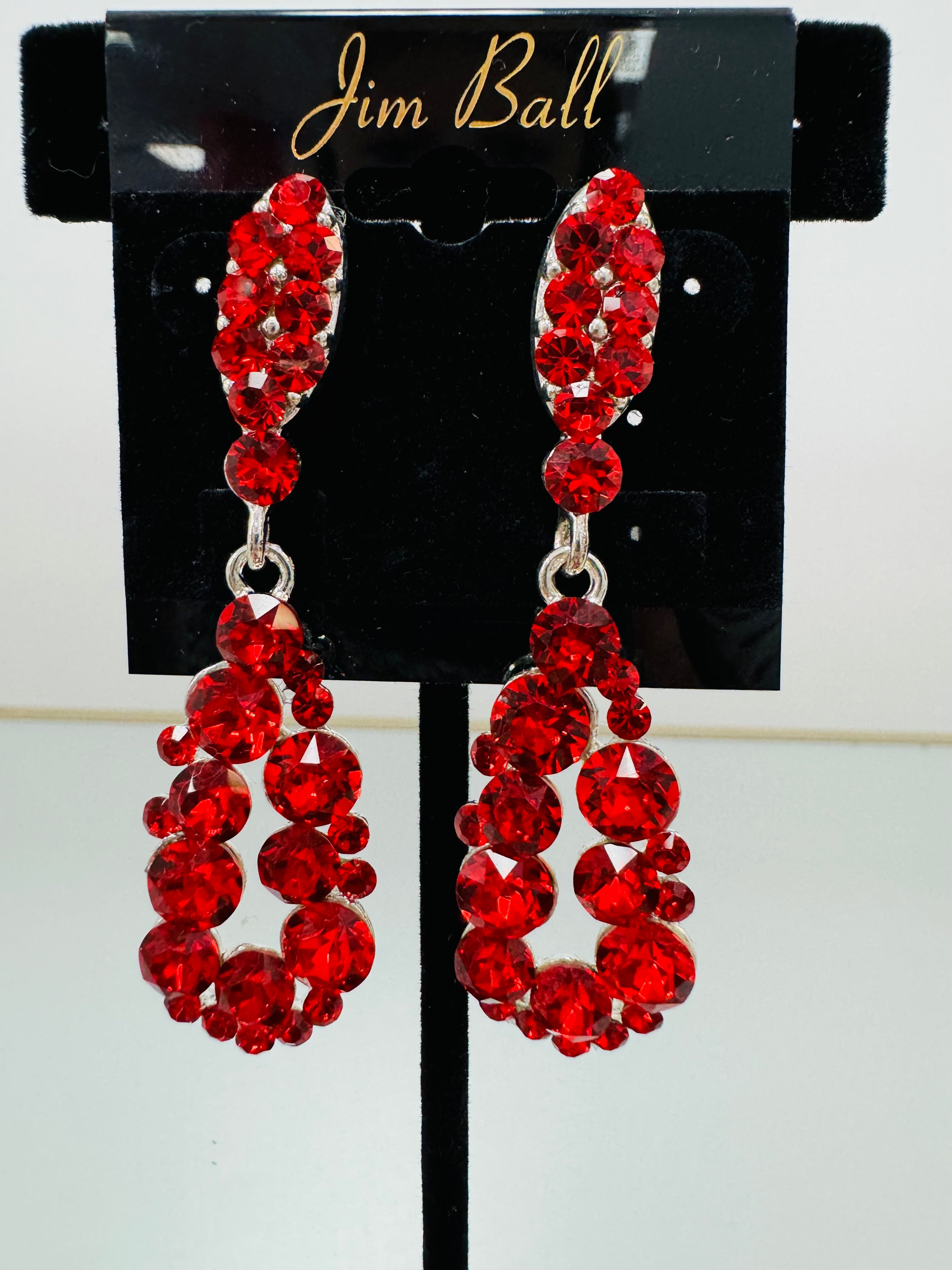 Jim Ball Earrings - Red