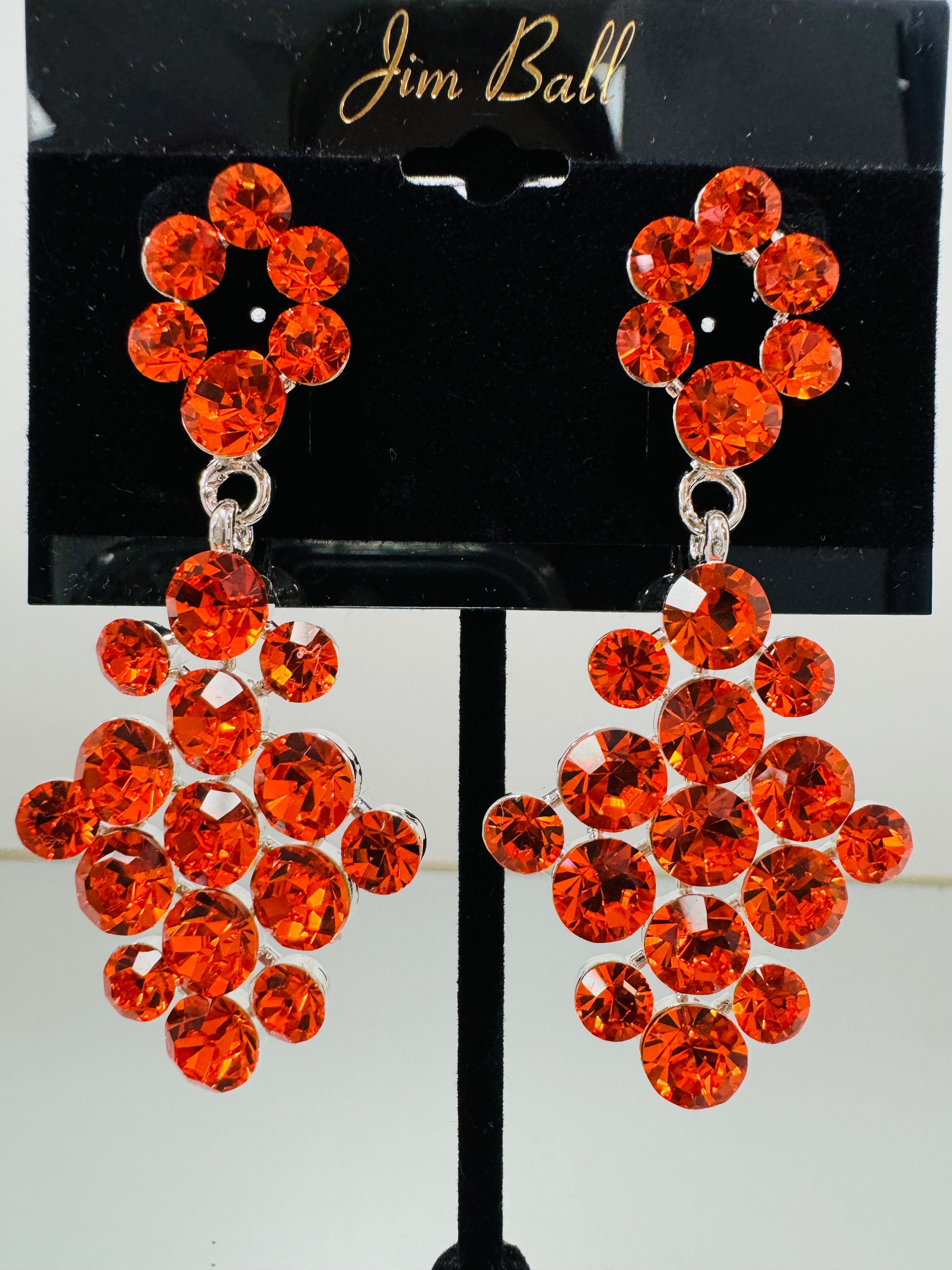 Jim Ball Earrings - Orange