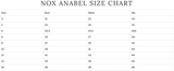 Nox Anabel Size Chart