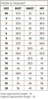 Rachel Allan Size Chart